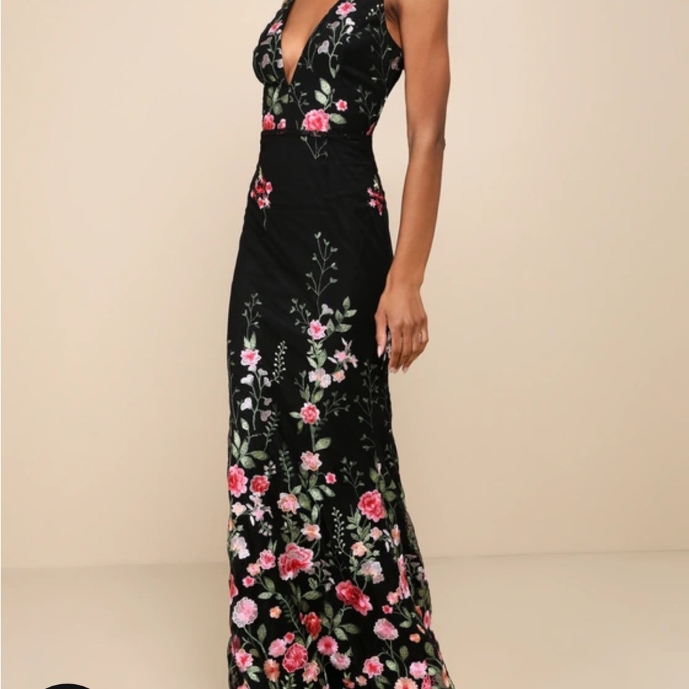 Floral Black Maxi Dress Lulus